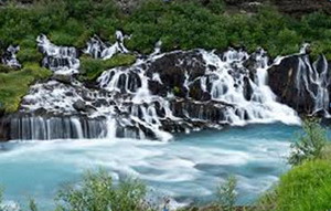 Водопад Хройнфоссар (Hraunfossar)